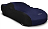 2008-2022 Dodge Challenger Stretch Car Cover Black/Dark Blue